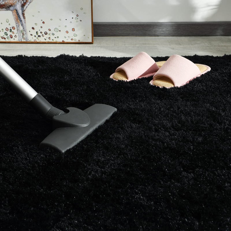 Andecor Soft Fluffy Bedroom Rugs, 4 x 6 Feet Indoor Shaggy Plush Area Rug for Boys Girls Kids Baby College Dorm Living Room Home Decor Floor Carpet, Black - Image 5